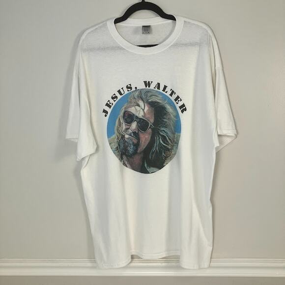 "Jesus, Walter" The Dude Big Lebowski Graphic Print Movie T Shirt White XL VTG - Picture 1 of 3